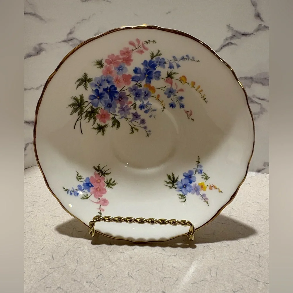 Vintage Crown Staffordshire Bone China Teacup and Saucer-Made in England